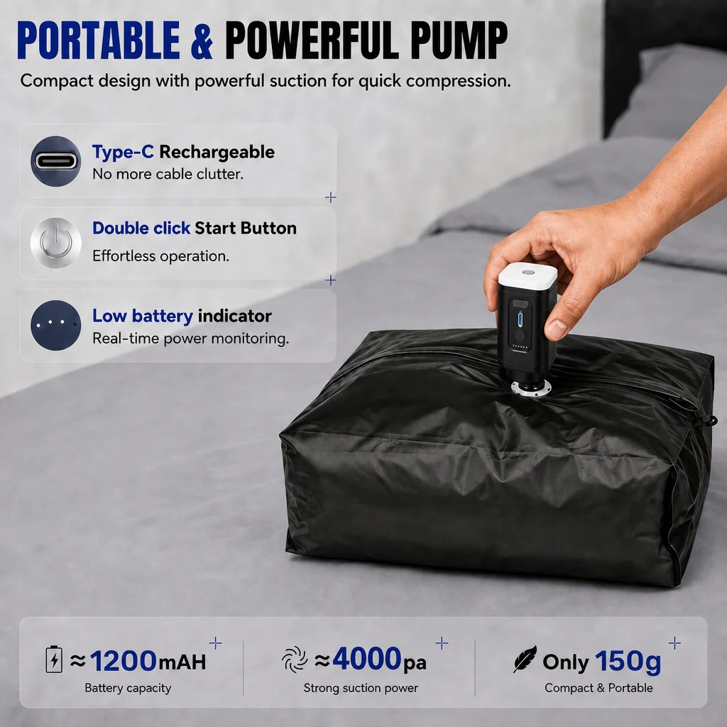 Vacuum Compression Storage Bag - Travel Accessories Organizer Bag ulasan dan harga