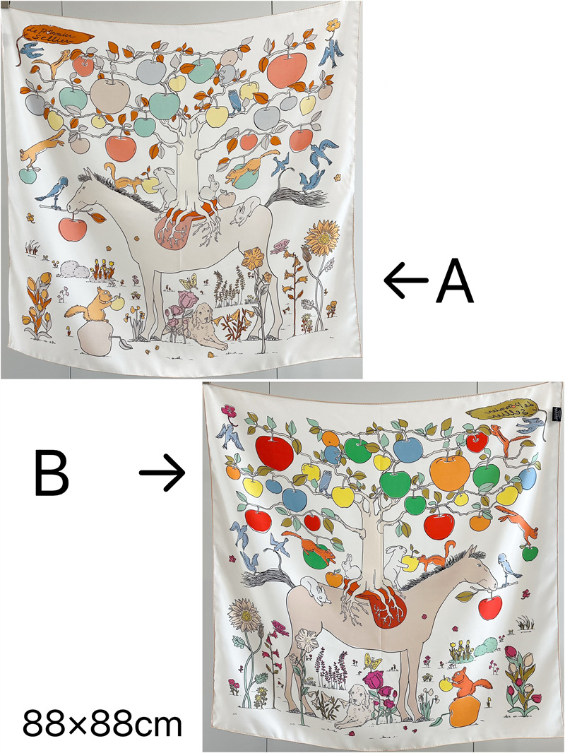 AB Faced Print Silk Scarf 18MM - Travel Accessories Aesthetic ulasan dan harga