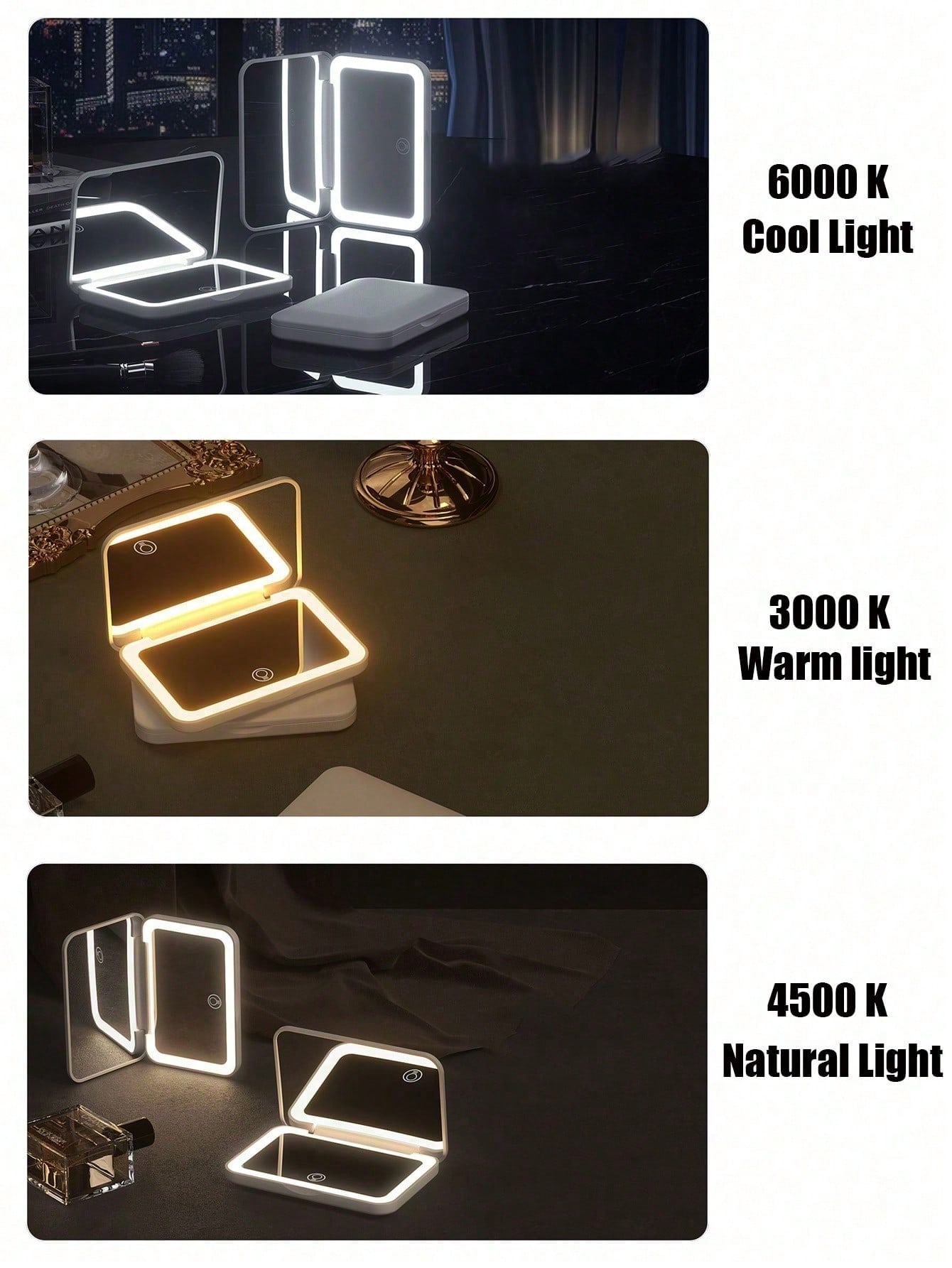 LED Makeup Mirror With Touch S - Travel Accessories As Gifts ulasan dan harga