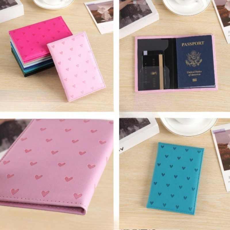 Cute Heart Print Passport Cove - Travel Accessories Wallet ulasan dan harga